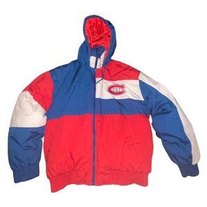 Vintage Retro Montreal Canadiens Panel Puffer Jacket - Large